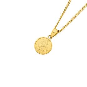 9ct+Gold+10mm+Solid+St.+Christopher+Round+Medal