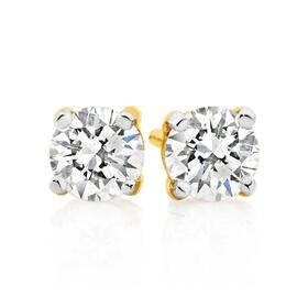 9ct-Gold-CZ-Stud-Earrings on sale