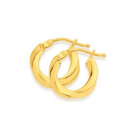 9ct+Gold+2x8mm+Twist+Hoop+Earrings