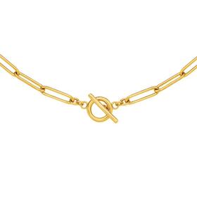 9ct-Gold-48cm-Solid-Paperclip-Fob-Necklet on sale