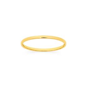 9ct+Gold+Solid+Half+Round+Polished+Stacker+Ring