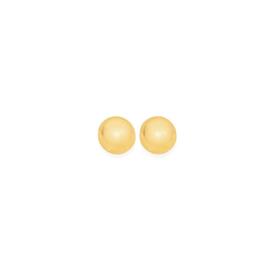 9ct+Gold+6mm+Ball+Stud+Earrings