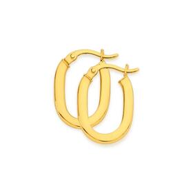 9ct-Gold-13mm-Square-Tube-Oval-Hoop-Earrings on sale