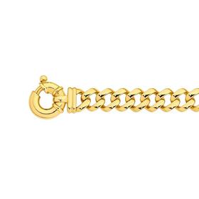 9ct-Gold-19cm-Solid-Square-Curb-Link-Bolt-Ring-Bracelet on sale