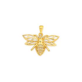 9ct+Gold+Filigree+Bumble+Bee+Pendant