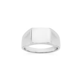 Silver-Plain-Rectangle-Top-Signet-Gents-Ring on sale