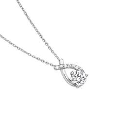 Silver+Round+Cubic+Zirconia+in+Cubic+Zirconia+Wishbone+Pendant