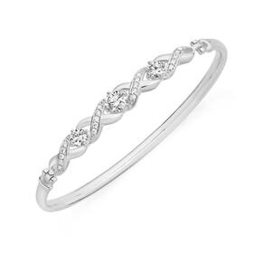 Silver-Hugs-Kisses-CZ-Hook-Bangle on sale