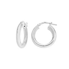 Sterling+Silver+12mm+Round+Light+Tube+Hoop+Earrings