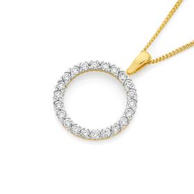 Alora+10ct+Gold+1+Carat+TW+Lab+Grown+Diamond+Circle+Pendant