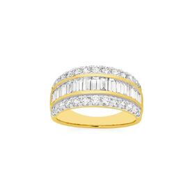 Alora+10ct+Gold+2+Carats+TW+Lab+Grown+Diamond+Three+Row+Dress+Band