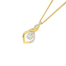 Alora+10ct+Gold+1%2F3+Carat+TW+Lab+Grown+Diamond+Twist+Top+Pendant