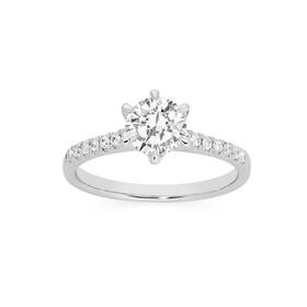 Alora-14ct-White-Gold-Lab-Grown-Diamond-Shoulder-Solitaire-Ring on sale