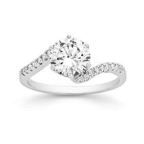 Silver+CZ+Solitaire+on+CZ+Twist+Band+Ring