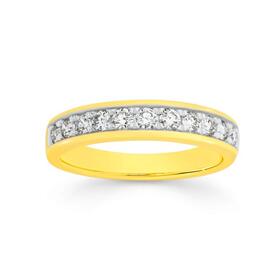 9ct-Gold-Diamond-Pave-Set-Band on sale