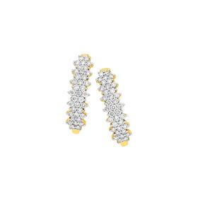 9ct-Gold-Diamond-Multi-Cluster-Hoop-Earrings on sale