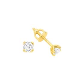 Alora+14ct+Gold+1%2F2+Carat+TW+Lab+Grown+Diamond+4+Claw+Stud+Earrings