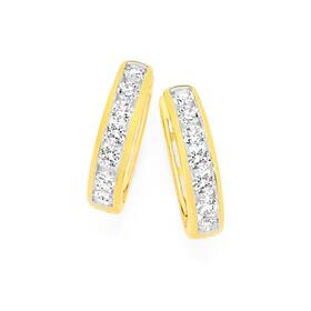 Alora+10ct+Gold+1+Carat+TW+Lab+Grown+Diamond+Huggie+Earrings