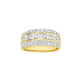 Alora+10ct+Gold+1+3%2F4+Carats+TW+Lab+Grown+Diamond+Three+Row+Band