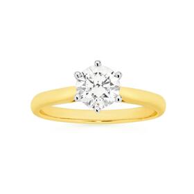 Alora-14ct-Gold-1-Carat-Lab-Grown-Diamond-Solitaire-RIng on sale