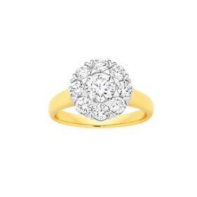 Alora+14ct+Gold+1.75+Carats+Lab+Grown+Diamond+Flower+Ring