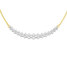 9ct+Gold+Diamond+Gradual+Curved+Necklet