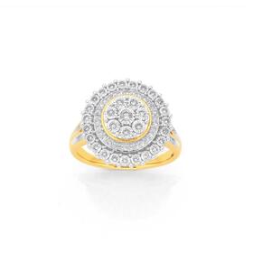 9ct+Two+Tone+Gold+Diamond+Ring