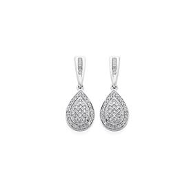 9ct-White-Gold-Diamond-Pear-Drop-Earrings on sale