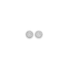 9ct+Gold+Diamond+Round+Cluster+Stud+Earrings