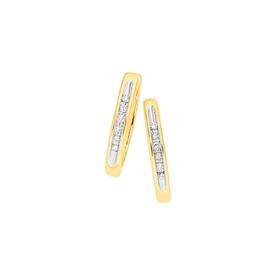 9ct+Gold+Diamond+Huggie+Earrings