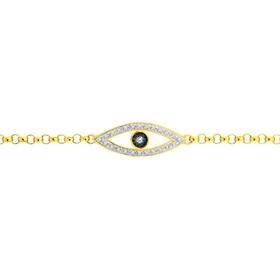 9ct-Gold-Diamond-Evil-Eye-ID-Bracelet on sale