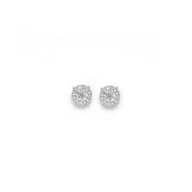 9ct-Yellow-Gold-Diamond-Sparkle-Cluster-Stud-Earrings on sale