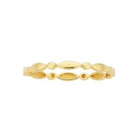 9ct+Gold+Oval+%26+Marquise+Pattern+Stacker+Ring