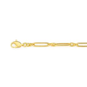 9ct-Gold-19cm-Solid-Paperclip-Bracelet on sale