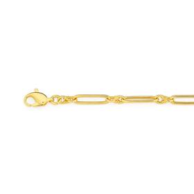 9ct-Gold-19cm-Solid-Paperclip-Link-Bracelet on sale