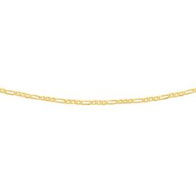 9ct+Gold+50cm+Solid+Figaro+3%2B1+Chain