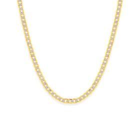 9ct+Gold+45cm+Diamond+Cut+Curb+Chain