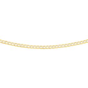 9ct+Gold+Two+Tone+50cm+Diamond-Cut+Curb+Chain