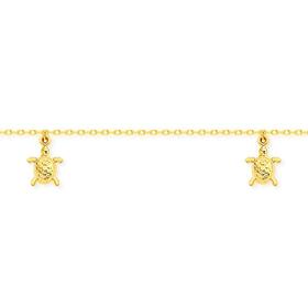 9ct-Gold-19cm-Multi-Turtles-Trace-Bracelet on sale