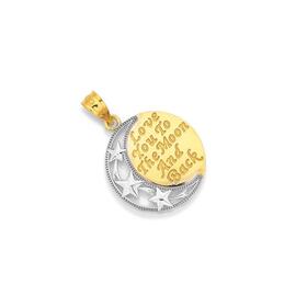 9ct+Gold+Two+Tone+Message+Pendant