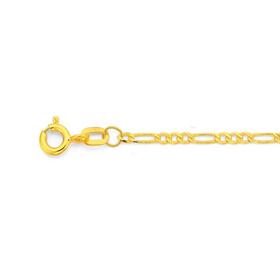 9ct-Gold-19cm-Solid-Diamond-Cut-Figaro-31-Bracelet on sale