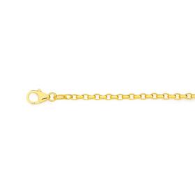 9ct-Gold-19cm-Solid-Diamond-Cut-Oval-Belcher-Bracelet on sale