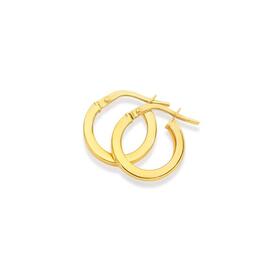 9ct-Gold-2x10mm-Square-Tube-Hoop-Earrings on sale