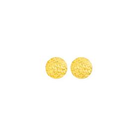 9ct+Gold+6mm+Button+Stud+Earrings