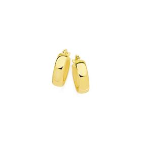 9ct-Gold-4x10mm-Polished-Hoop-Earrings on sale