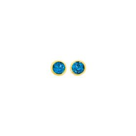 9ct+Gold+London+Blue+Topaz+Stud+Earrings