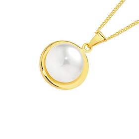 9ct+Gold+Cultured+Freshwater+Pearl+Pendant