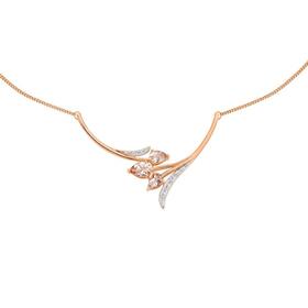 9ct+Rose+Gold+Morganite+and+Diamond+Tulip+Necklet