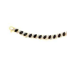 9ct-Gold-Black-Sapphire-Diamond-Bracelet on sale