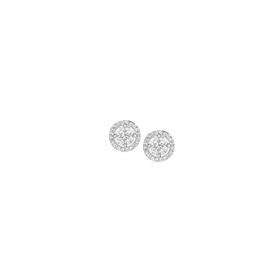 Silver-CZ-Cluster-in-Circle-Studs on sale